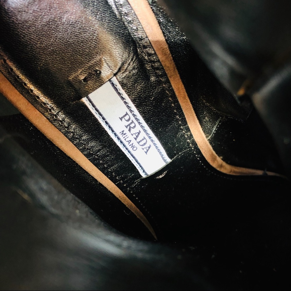 Tan/grey suede PRADA booties - Picture 2 of 8
